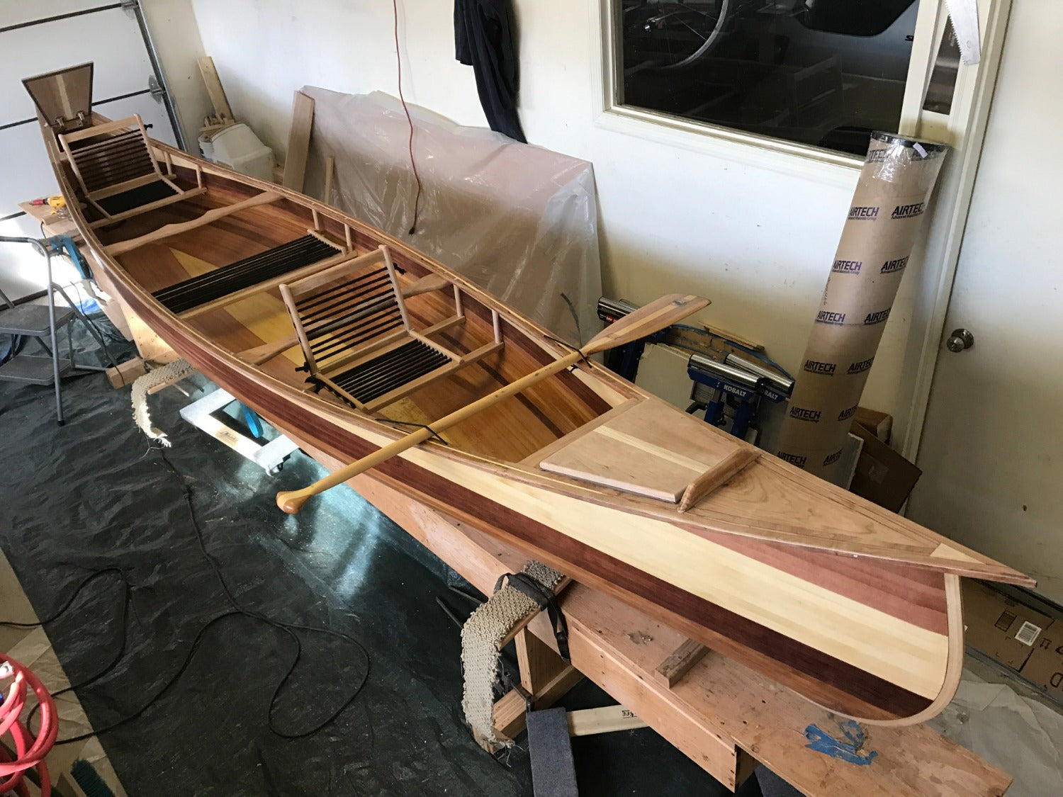 Custom built cedar strip canoe.