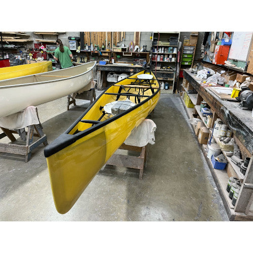 Custom Clipper canoe seating installation.