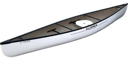 Clipper Canoe Packer Solo Angle White Fiberglass