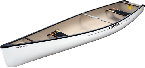 Clipper Canoe Mac Sport 15 ft Angle White Fiberglass